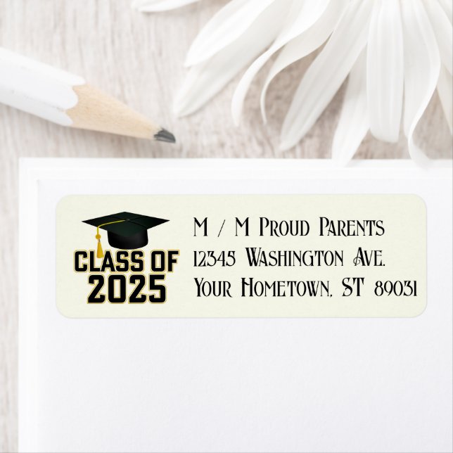 Letterman Gold Class of 2025 Graduation  Label (Insitu)