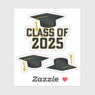 Letterman Gold Class of 2025 Graduation Sticker