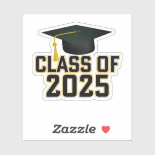 Letterman Gold Class of 2025 Graduation Sticker