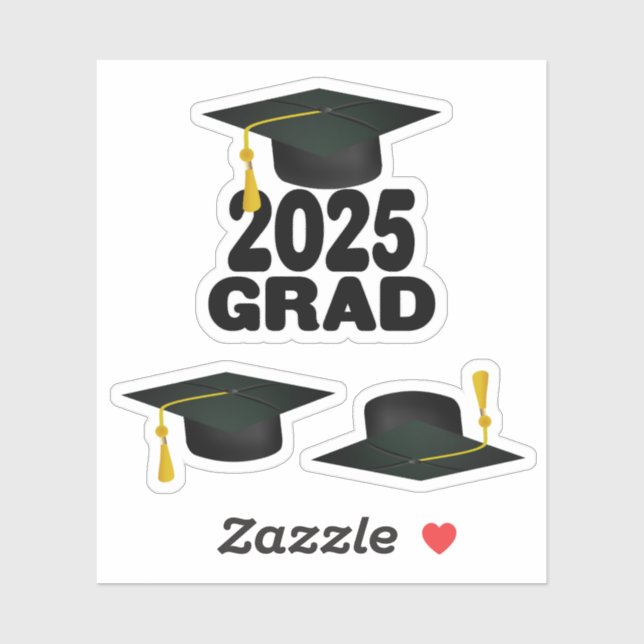 Letterman Gold Class of 2025 Graduation  Sticker (Sheet)
