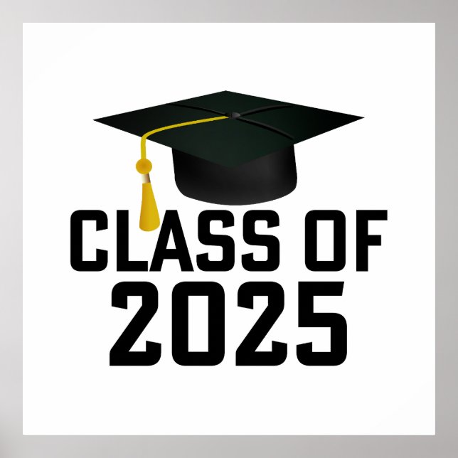 Letterman Grad Cap Class of 2025 Poster (Front)