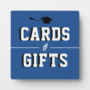 Letterman Graduation BLUE Cards & Favors  Plaque