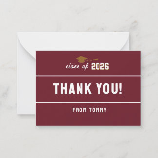 Letterman Graduation Maroon Note Card