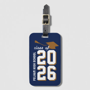 Letterman School Colors Graduation Customizable Luggage Tag