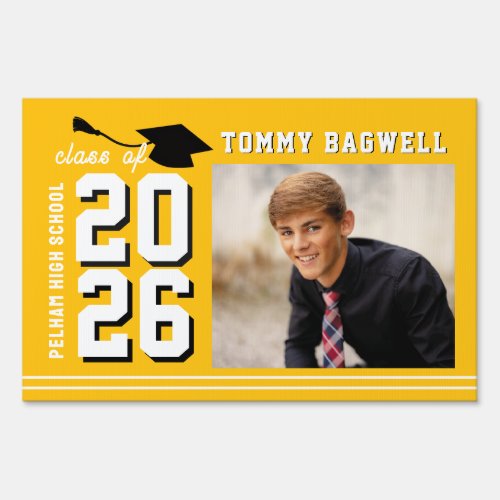 Letterman School Colors Graduation Customizable Sign
