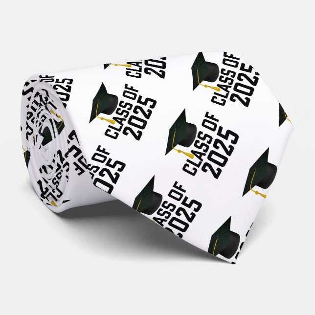 Letterman Style Class of 2025 Graduation Neck Tie (Rolled)