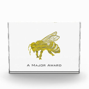 Letterpress Bee Acrylic Award