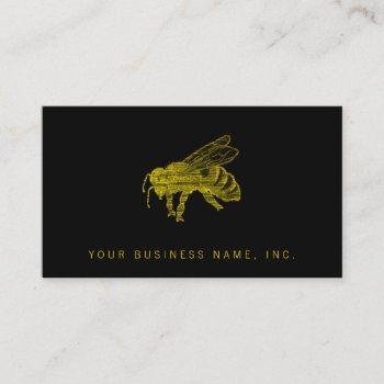 Letterpress Bee Business Card by TerryBain at Zazzle