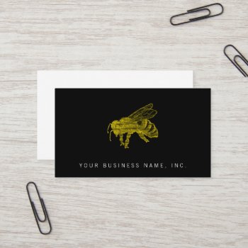 Letterpress Bee Business Card by TerryBain at Zazzle