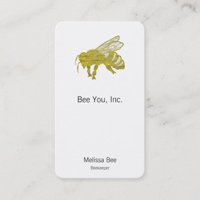 Letterpress Bee Business Card (Front)