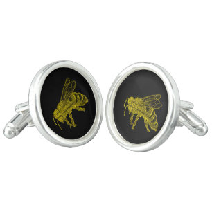 Letterpress Bee Cufflinks