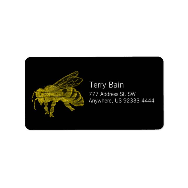 Letterpress Bee Label (Front)