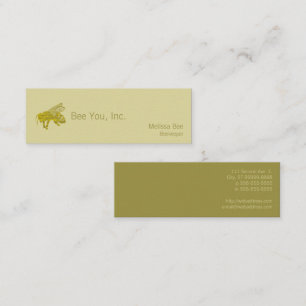 Letterpress Bee Mini Business Card