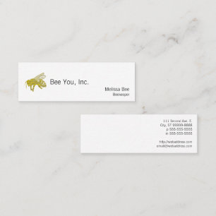 Letterpress Bee Mini Business Card