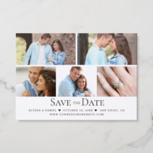 Letterpress Debossed  Photo Save the Date wedding Cards
