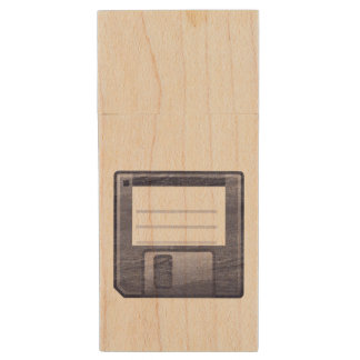 Letterpress Floppy Disk Wood USB Flash Drive