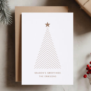 Letterpress Holiday Card   Copper Christmas Tree