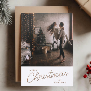 Letterpress Holiday Card   Trendy Christmas Photo