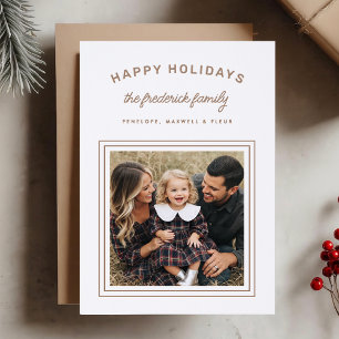 Letterpress Holiday Photo Card   Family Christmas