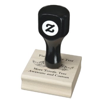 Letterpress-ish Mustache (or Other Graphic) Custom Rubber Stamp by TerryBain at Zazzle
