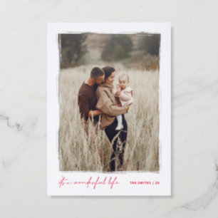 Letterpress Its a Wonderful Life Elegant Christmas Letterpress Photo Cards