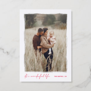 Letterpress Its a Wonderful Life Elegant Christmas Photo Cards