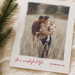 Letterpress Its a Wonderful Life Elegant Christmas Photo Cards