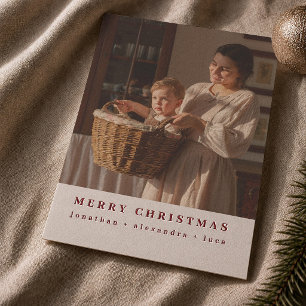 Letterpress Minimalist Merry Christmas Photo Cards