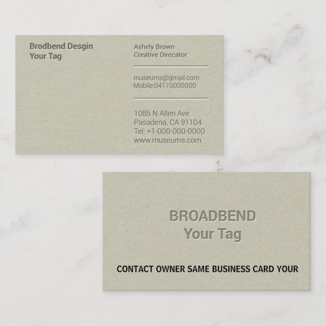 Letterpress Simple Business Man Company Business Card (Front/Back)