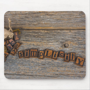 Letterpress Simplicity Mouse Pad