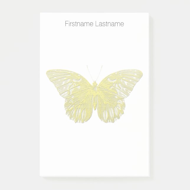 Letterpress Style Butterfly Post-it Notes (Front)