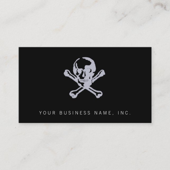 Letterpress Style Jolly Roger Business Card (Front)