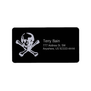 Letterpress Style Jolly Roger Label