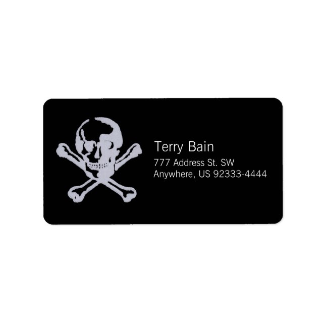 Letterpress Style Jolly Roger Label (Front)