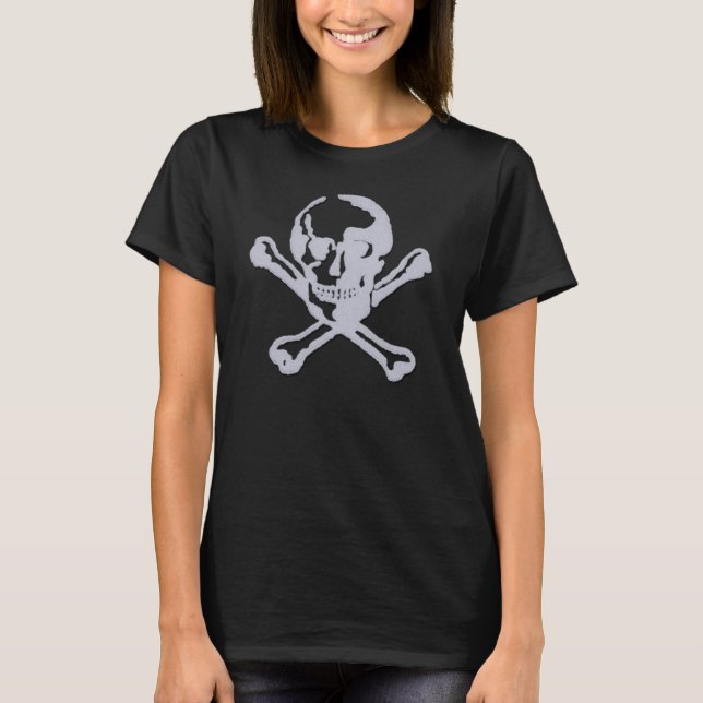 Letterpress Style Jolly Roger T-Shirt (Front)