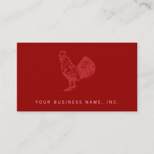 Letterpress Style Red Rooster Business Card Template
