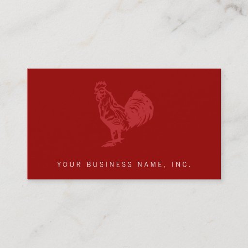 Customizable Letterpress Style Red Rooster Business Card Template