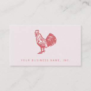 Letterpress Style Red Rooster Business Card