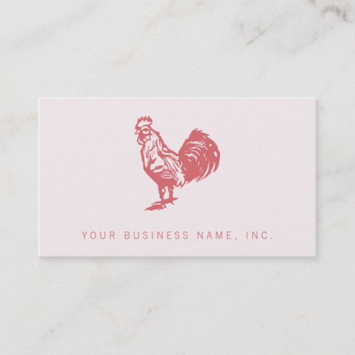Letterpress Style Red Rooster Business Card
