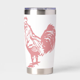 Letterpress Style Red Rooster Insulated Tumbler