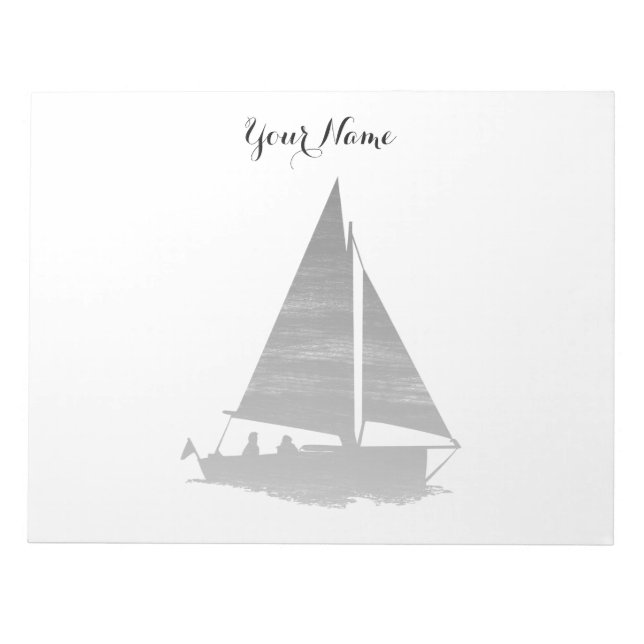 Letterpress Style Sailboat Notepad (Front)