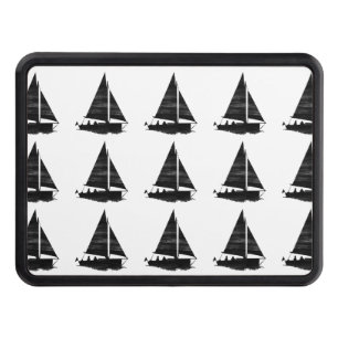 Letterpress Style Sailboat Tow Hitch Cover