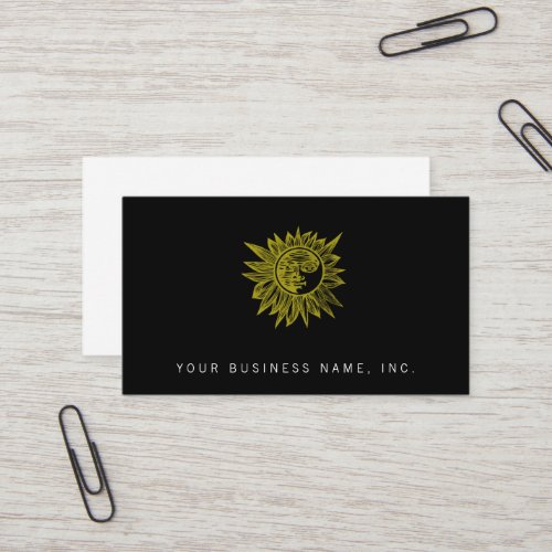 Letterpress Style Sun Business Card Template