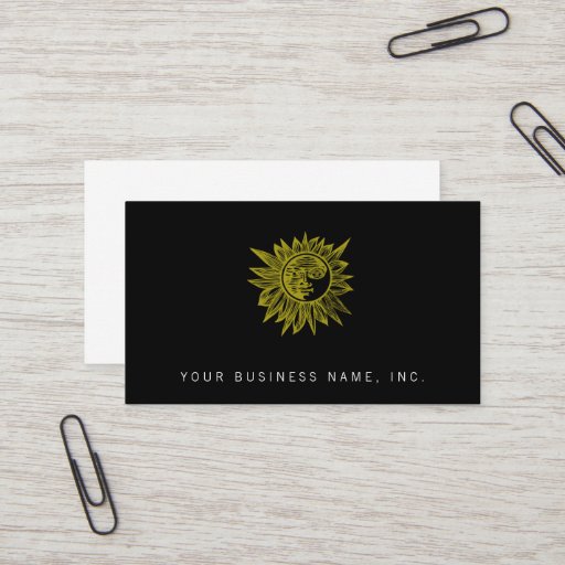 Customizable Letterpress Style Sun Business Card Template