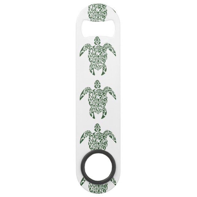 Letterpress Tribal Style Turtle Bar Key (Front)