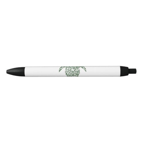 Letterpress Tribal Style Turtle Black Ink Pen