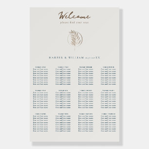 Letterpress twig welcome wedding seating chart foam board