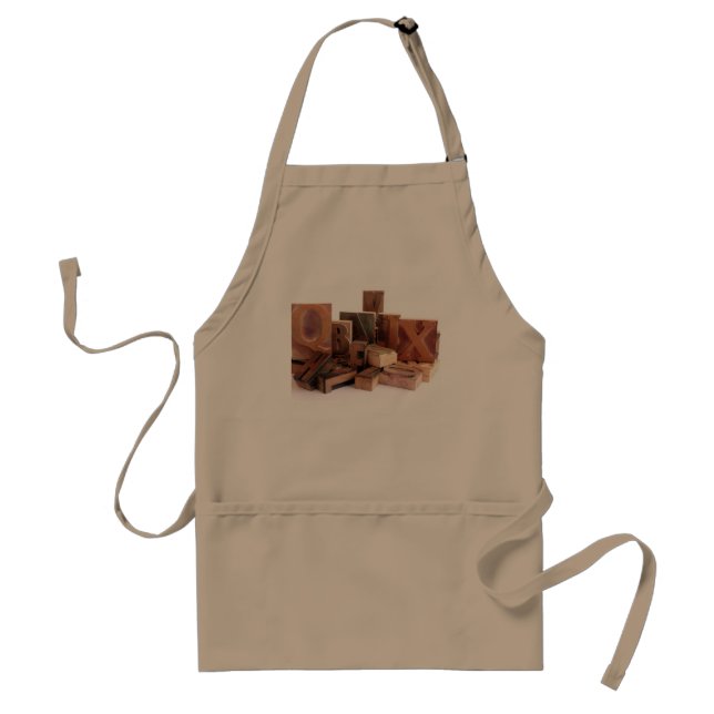 letterpress type arrangement adult apron (Front)
