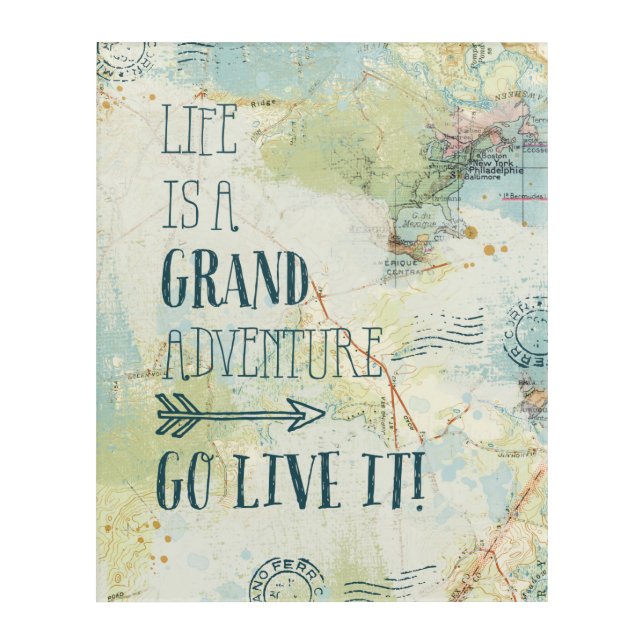 Letterpress USA Map Acrylic Print (Front)