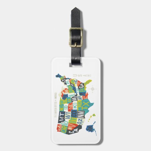 Letterpress USA Map Luggage Tag Zazzle